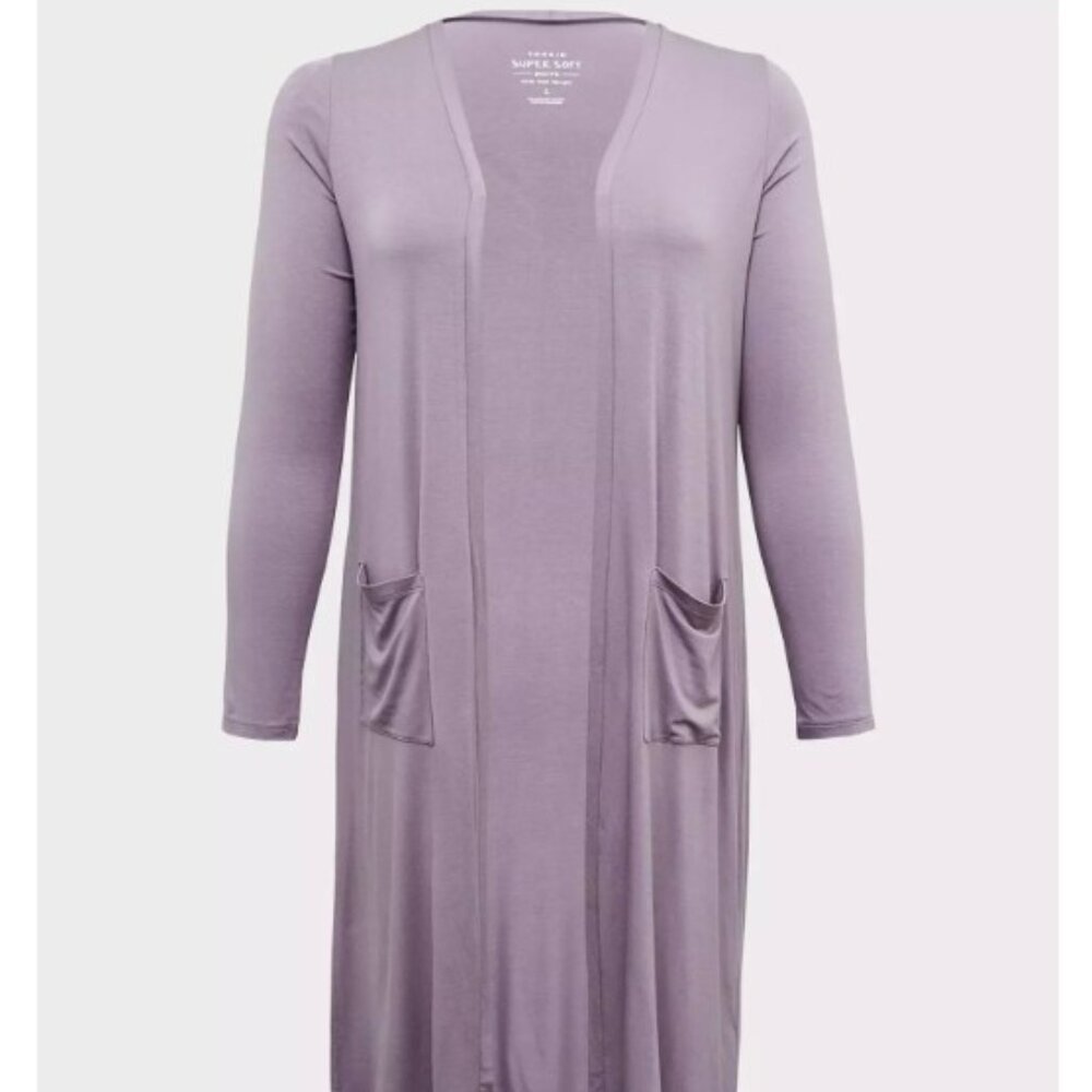 Torrid Size 3 Super Soft Duster Open Front- Purple - image 1